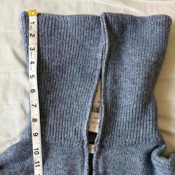 NWT All in Favor Sweater Dress gray-blue, high collar with zipper, size XS - Picture 11 of 16